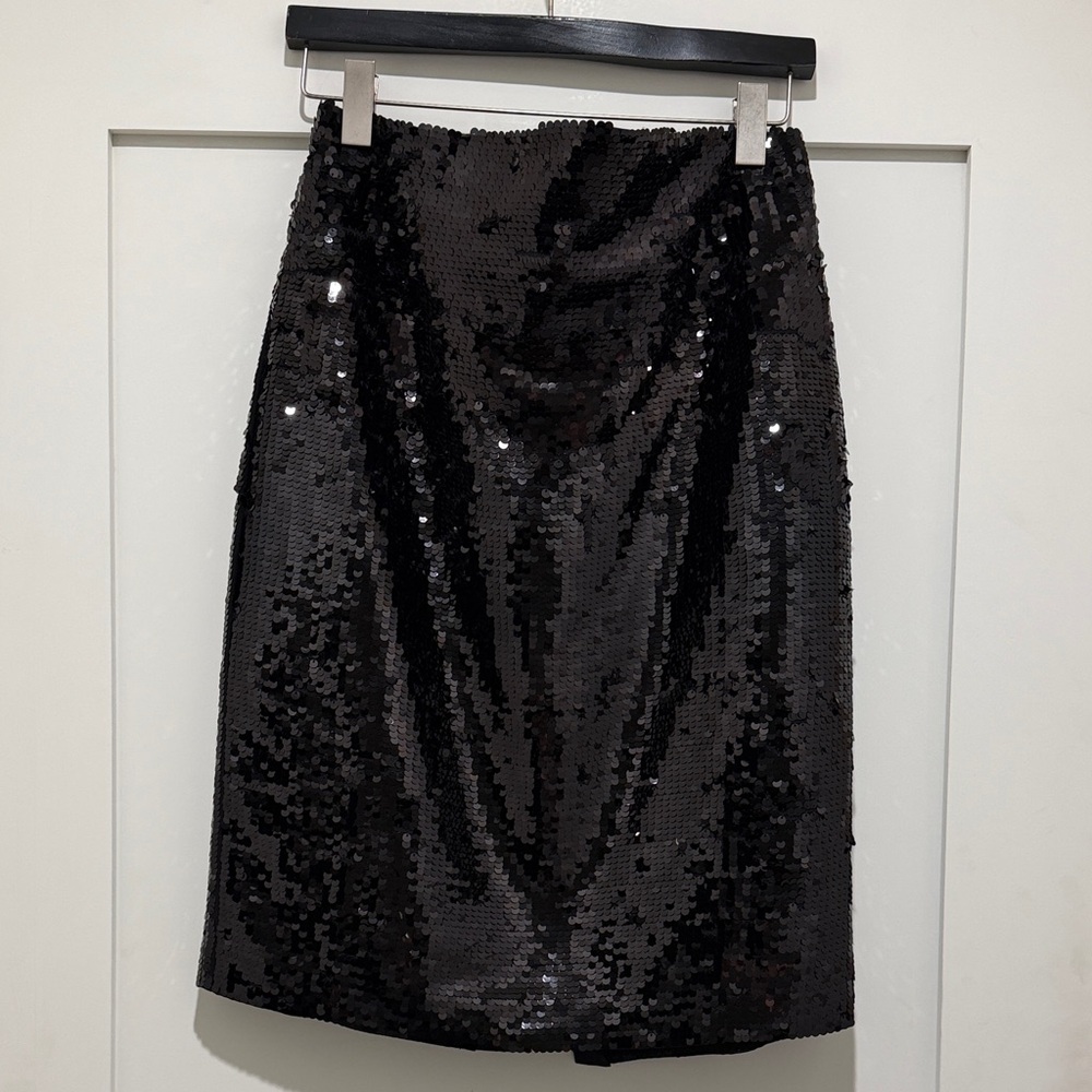 Express Black Sequin Pencil Skirt